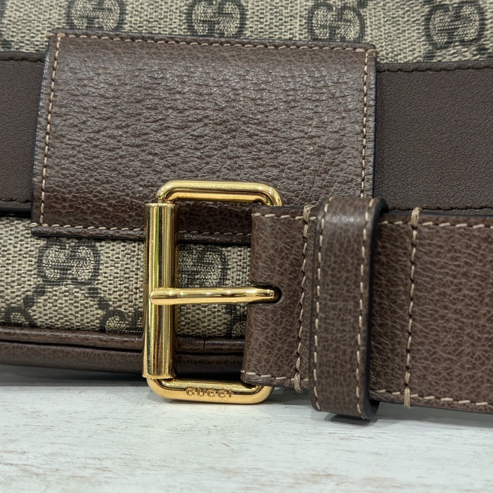 Gucci Ophidia GG Supreme Belt Bag Web Beige Brown 519308 + Dust Bag - Picture 6 of 10